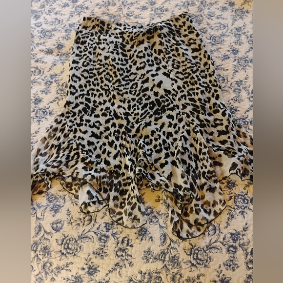 Leopard Print Cami Top and Skirt Silk Set - Picture 7 of 11